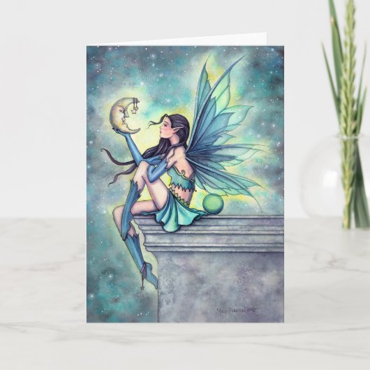 Moon Friend Fairy Fantasy Wenskaart Kaart (Voorkant)
