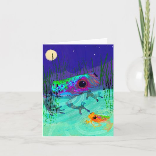 Moon Frogs BLANK Wenskaart Bedankkaart (Voorkant)