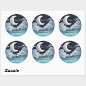 Moon galaxy baby shower dank u gunst ronde sticker (Vel)