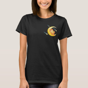 Moon Galaxy Cool Oranje Cat Stars Space T-shirt