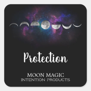 Moon Galaxy Inention Spell Square Sticker
