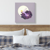 Moon Gaming Paarse Bloem Fairy Avondhemel Canvas Afdruk (Insitu (Slaapkamer))