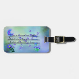 Moon Garden Floral gemengd media Bagagelabel