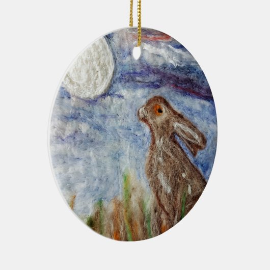 Moon Gazing Hare-keramiek Keramisch Ornament (Rechts)
