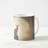 Moon Gazing Hare waterverf ontwerp Koffiemok (Voorkant rechts)