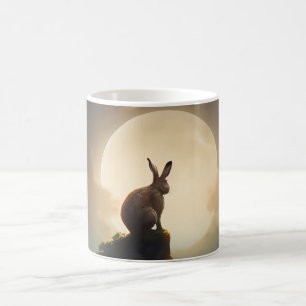 Moon Gazing Hare waterverf ontwerp Koffiemok