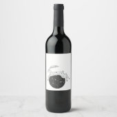 Moon Gazing Hare Wijn of Drank Label Etiket (Voorkant)