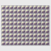 Moon Gazing Paars Flower Fairy Evening Sky Cadeaupapier (Vlak)