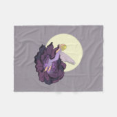 Moon Gazing Paars Flower Fairy Evening Sky Fleece Deken (Voorkant (Horizontaal))