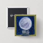 Moon-Gazing Robots-Button Vierkante Button 5,1 Cm (Voorkant /achterkant)
