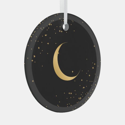 Moon Glass Circle Ornament (Voorkant Rechts)
