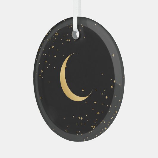 Moon Glass Circle Ornament (Voorkant links)