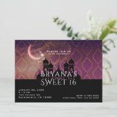 Moon Glow Arabian Nights Marokkaanse Sweet 16  Kaart (Staand voorkant)