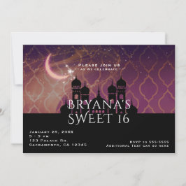 Moon Glow Arabische Nachten Marokkaanse Sweet 16 Kaart