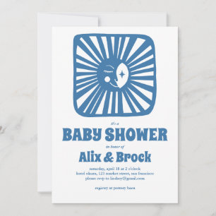 Moon Glow Boho Modern Schattige Aangepast QR-Baby  Kaart