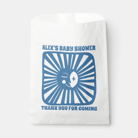 Moon Glow Boho Modern Schattige Baby shower CUSTOM Bedankzakje (Voorkant)