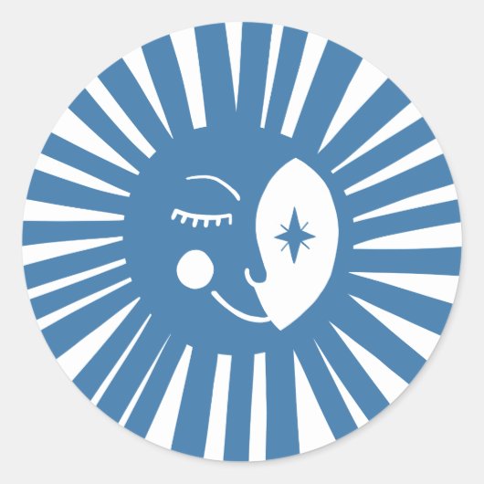 Moon Glow Boho Modern Schattige Baby shower CUSTOM Ronde Sticker (Voorkant)