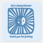 Moon Glow Boho Modern Schattige Baby shower CUSTOM Vierkante Sticker (Voorkant)