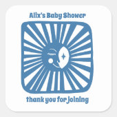 Moon Glow Boho Modern Schattige Baby shower CUSTOM Vierkante Sticker (Voorkant)