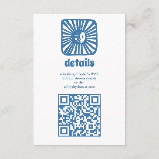 Moon Glow Boho Modern Schattige Baby shower op maa Informatiekaartje (Voorkant)