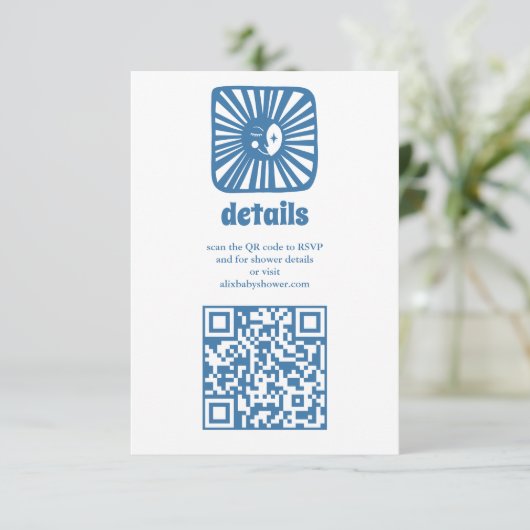 Moon Glow Boho Modern Schattige Baby shower op maa Informatiekaartje (Staand voorkant)