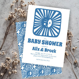 Moon Glow Boho Modern Schattige Baby shower op maa Kaart