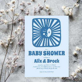 Moon Glow Boho Modern Schattige Baby shower op maa Kaart