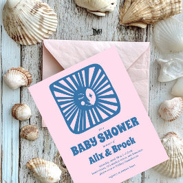 Moon Glow Boho Modern Schattige Baby shower op maa Kaart