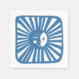 Moon Glow Boho Modern Schattige Baby shower op maa Servet