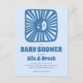 Moon Glow Boho Modern Schattige Baby shower op maa Uitnodiging Briefkaart (Voorkant)
