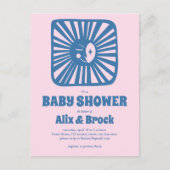 Moon Glow Boho Modern Schattige Baby shower op maa Uitnodiging Briefkaart (Voorkant)
