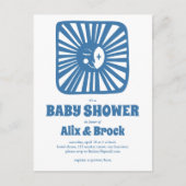 Moon Glow Boho Modern Schattige Baby shower op maa Uitnodiging Briefkaart (Voorkant)