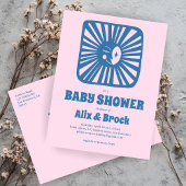 Moon Glow Boho Modern Schattige Baby shower op maa Uitnodiging Briefkaart