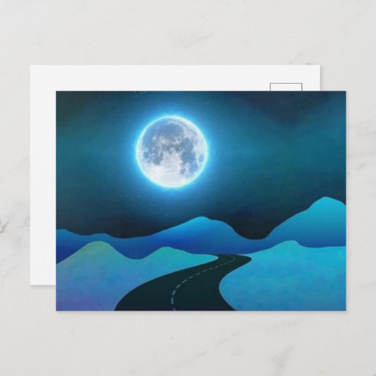 Moon glow briefkaart (Voorkant / Achterkant)