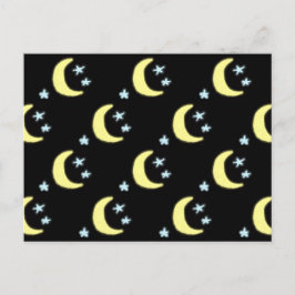 Moon Glow Briefkaart (zwart en zacht geel)