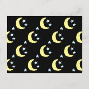 Moon Glow Briefkaart (zwart en zacht geel)