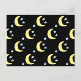 Moon Glow Briefkaart (zwart en zacht geel)