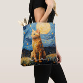Moon Glow Cat Midnight Muse gepersonaliseerd Tote Bag (Dichtbij)