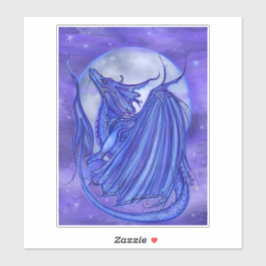 Moon glow draak met maan door Renee Lavoie Sticker