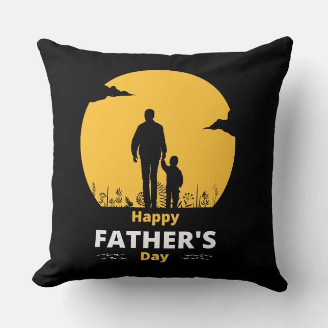 Moon Glow Father Son Grassy Walk Kussen (Voorkant)