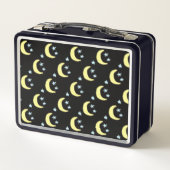 Moon Glow Metal Lunchbox (zwart en zacht geel) (Achterkant)