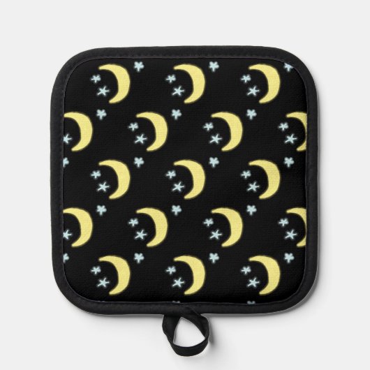 Moon Glow Pot Houder (Zwart & Zacht Geel) (Voorkant)