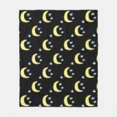 Moon Glow Throw Blanket (zwart en zacht geel) Fleece Deken (Voorkant)