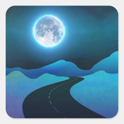 Moon glow vierkante sticker (Voorkant)