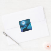 Moon glow vierkante sticker (Envelop)