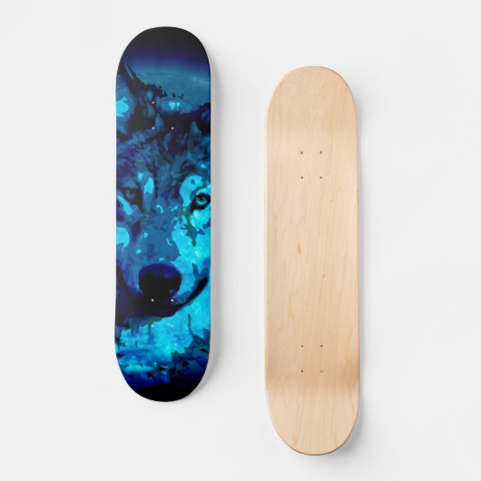 Moon Glow Wolf Skateboard (Voorkant)