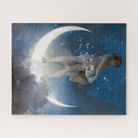 Moon Goddess Bare Scattering Night Stars Legpuzzel (Horizontaal)