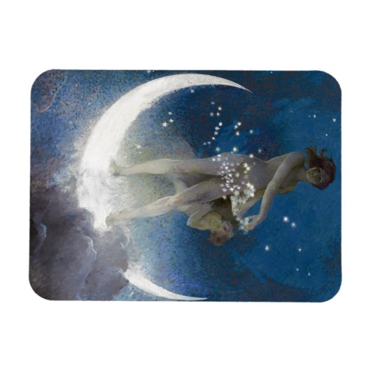 Moon Goddess Bare Scattering Night Stars Magneet (Horizontaal)