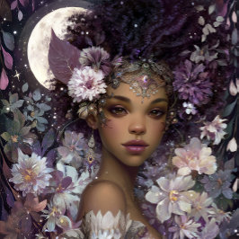 Moon Goddess Black Fantasy Art Black Queen Poster