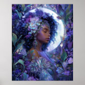 Moon Goddess Black Fantasy Art Black Queen Poster (Voorkant)